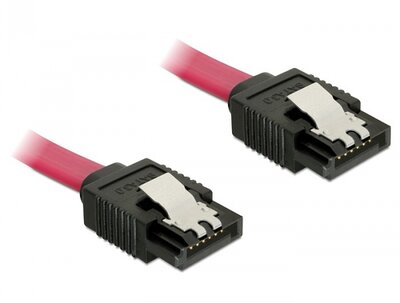 Delock 82675 6Gb/s egyenes-egyenes piros SATA kábel - 0,2m