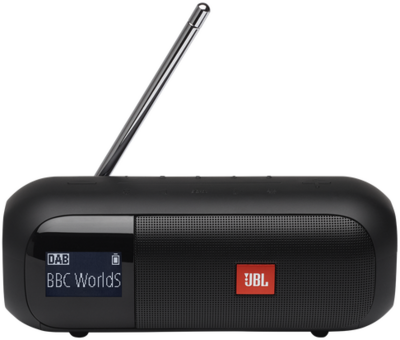 JBL - Tuner 2 (Hordozható DAB/DAB+/FM rádió Bluetooth-al), Fekete - JBLTUNER2BLKEU