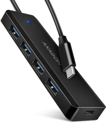 AXAGON HUE-C1C USB-C 5GBPS TRAVEL HUB Black