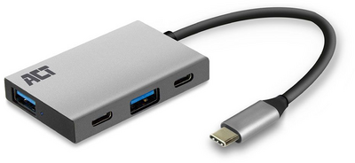 ACT AC7070 Hub 4 port with 2x USB-C and 2x USB-A Grey