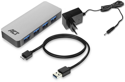 ACT AC6120 USB Hub 3.2 4 Ports Grey