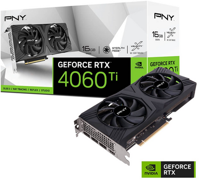 PNY RTX4060TI - 16GB VERTO Dual Fan - VCG4060T16DFXPB1