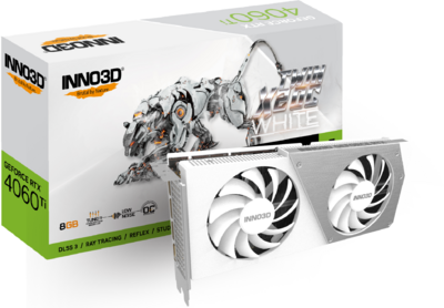 Inno3D RTX4060TI - 8GB TWIN X2 OC WHITE - N406T2-08D6X-171153W