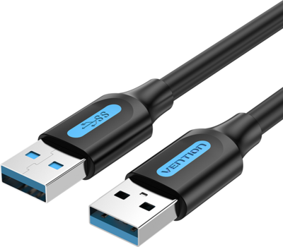 Vention USB-A 3.0/M -> USB-A 3.0/M, (PVC,fekete), 0,5m, kábel