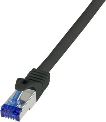 Logilink Patch kábel Ultraflex, Cat.6A, S/FTP, fekete, 0,5 m - C6A023S