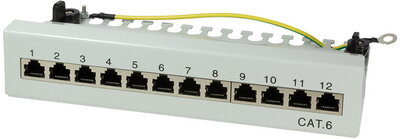 Logilink Cat.6 Patch Panel 12 port árnyékolt, asztali, világosszürke - NP0017A