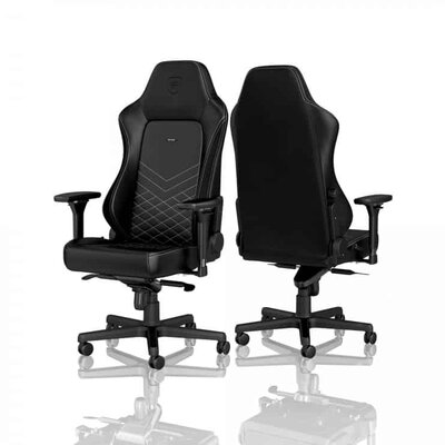 Noblechairs - HERO - PU Bőr - Fekete/Platinafehér - NBL-HRO-PU-BPW