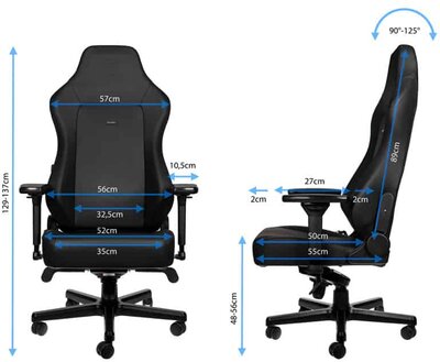 Noblechairs - HERO - Hybrid Bőr - Black Edition - NBL-HRO-PU-BED