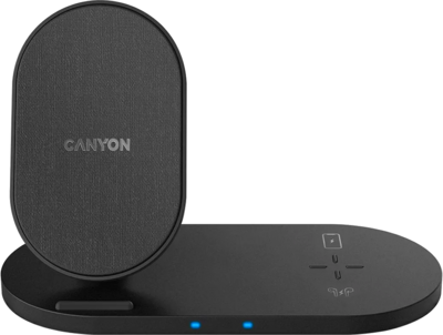 Canyon WS-202 2-in-1 15W univerzális vezeték nélküli töltő adapter fekete (Qi) - CNS-WCS202B