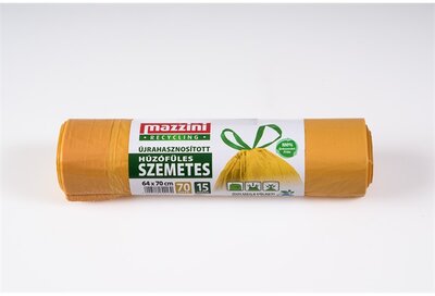 MAZZINI 104155 újrahasznosított húzófüles 15db/roll 70L szemeteszsák
