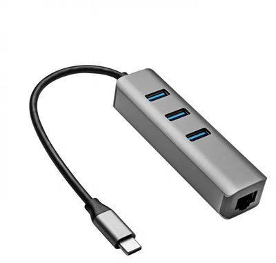 Akyga AK-AD-66 Hub USB type C - USB 3.0 3-port + Ethernet