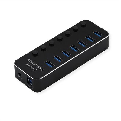 ROLINE HUB USB 3.2 Gen 1, 7 port, fekete - 14.02.5057-5