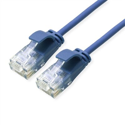 ROLINE Kábel UTP CAT6a LSOH, Slim, ultra hajlékony, data center kábel, kihúzásgátló, 1m, kék - 21.15.3943-100