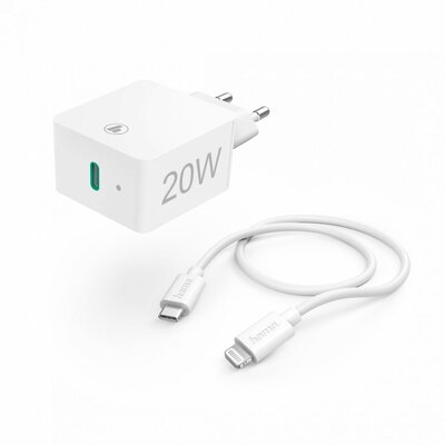 Hama - Fast Charger 20W Lightning to USB Type-C White - 00201620