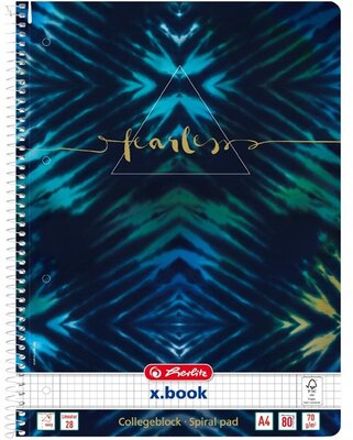 Herlitz Batik Fearless A4 80lapos perforált kockás spirálfüzet