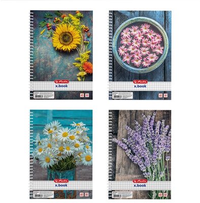 Herlitz Flower A5 80lapos kockás spirálfüzet