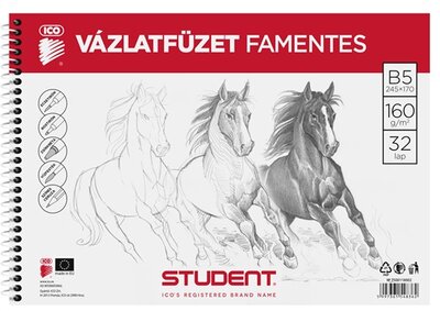 ICO Student B5 famentes vázlatfüzet