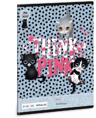 Ars Una Think-Pink 23 5285 A5 21-32 vonalas füzet