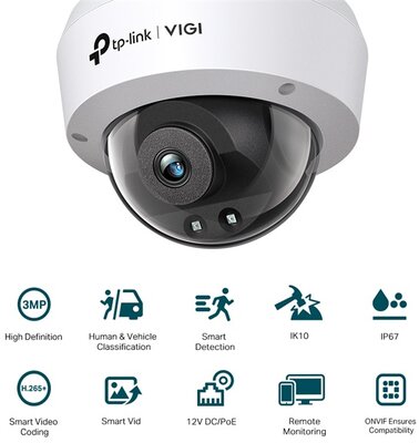 TP-LINK - VIGI C230I(2.8MM) IP Kamera kültéri/beltéri éjjellátó 3 Megapixel, 2.8mm Objektív