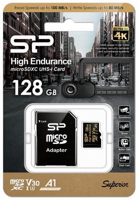 Silicon Power - Golden Series High Endurance microSD 128GB - SP128GBSTXDV3V1HSP