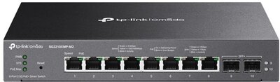 TP-LINK - Omada 8-Port 2.5GBASE-T and 2-Port 10GE SFP+ Smart Switch with 8-Port PoE+ - SG2210XMP-M2