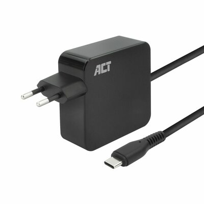 ACT - AC2010 USB-C laptop wall charger 65W with Power Delivery profiles 2m Black