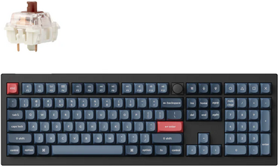 Keychron - V6 Max Swappable RGB Backlight Brown Switch - Black - Knob Version - Hungarian layout - V6M-D3-HU