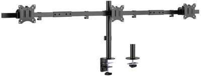 Equip Monitor Asztali konzol - 650158 (13"-27", 3 monitor, dönthető, forgatható, állítható magasság Max.: 3x7kg, fekete)