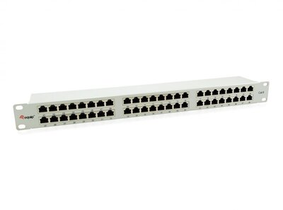 Equip Patch panel - 326349 (48 port, Cat6, 1U, árnyékolt, szürke)