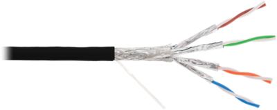 NIKOMAX Falikábel S/FTP CAT6a, 23AWG, 500 Mhz, LSZH, beltéri/kültéri, 500m, fekete - NMC 4555C-BK