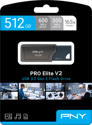 PNY PRO Elite V2 USB 3.2 Gen 2 512GB - P-FD512PROV2-GE