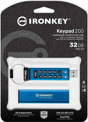 Kingston USB3.2 IRONKEY KEYPAD 200 FLASH DRIVE 32GB- IKKP200/32GB