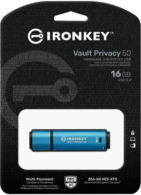 Kingston USB 3.2 IRONKEY VAULT PRIVACY 50 16GB - IKVP50/16GB