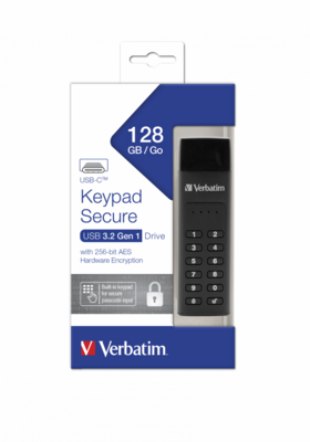 Verbatim USB 3.1 KEYPAD SECURE FLASH DRIVE 128GB - 49432