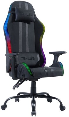 The G-Lab Gamer szék - KS ELECTRON EX (fekete; állítható magasság; áll. kartámasz, RGB LED)