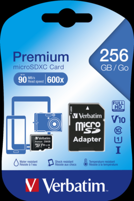 Verbatim Premium U1 MicroSDXC Card 256GB - 44087