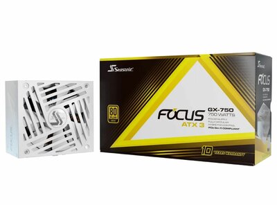 Seasonic - Focus GX ATX 3 ATX desktop tápegység 750W 80+ Gold BOX (2024) - Fehér