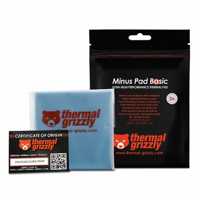 Thermal Grizzly - Minus Pad Basic Hővezető lap - 100 x 100 x 1,0 mm, (2DB/CS) - TG-MP-B-100-100-10-2