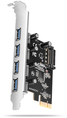 Axagon - PCIe vezérlő 4x ext. USB-A 5Gbps port - PCEU-430RS