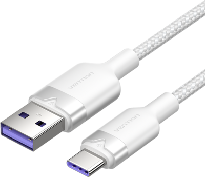 Vention - USB-A 2.0/M -> USB-C/M, 1m,(fehér,6A), kábel - CTOWF