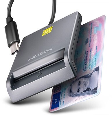 Axagon C- USB-C Smart card FlatReader olvasó - CRE-SM3TC