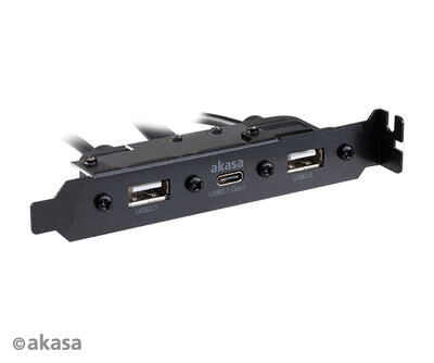 akasa - USB 3.1 Gen 1 belső adapterkábel két USB 2.0 Type-A porttal - AK-CBUB53-40BK