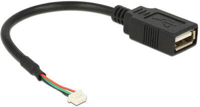 Delock - USB 2.0-s csatlakozóval ellátott kábel, 1,25 mm, 4 tűs > USB 2.0 A-típusú csatlakozó 15cm - 84834