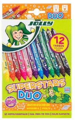 Jolly Superstars Duo 12 darabos kétvégű filctoll készlet - 4425-0001