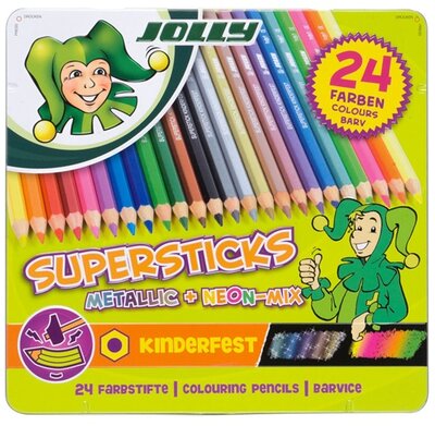 Jolly Superstick Kinderfest Metallic Mix 24 darabos színesceruza készlet