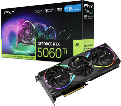 PNY RTX5060TI - 16GB EPIC-X RGB™ Overclocked Triple Fan - VCG5060T16TFXXPB1-O