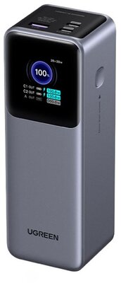 UGREEN - Nexode Power Bank, 25000mAh, 200W, Okos Digitális kijelzés - Szürke - 35525B