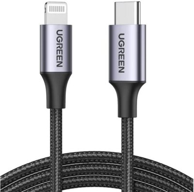 UGREEN - kábel USB-C - Lightning, PD, Fast Charging , 3A, 480 Mbps, 1m - Fekete - 60759