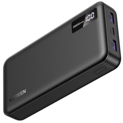 UGREEN - Power Bank kétirányú, 20000mAh, 22,5W, USB-C, USB-A - Fekete - 25683