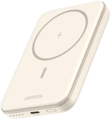 UGREEN - Power Bank mágneses, vezeték nélküli töltés, 5000mAh, 15W - Fehér - 25207